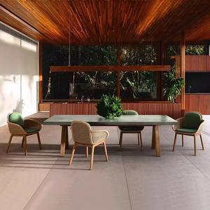 Chaise de jardin en rotin avec rembourrage en mousse, imperméable, pour usage extérieur, design nordique - Product Image 3