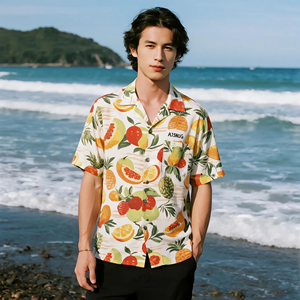 Camicia hawaiana da uomo con stampa digitale personalizzata per adulti con motivo a base di frutta - Product Image 6