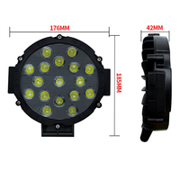 Phare de travail LED rouge vif 7 pouces 51W, 5000 lumens, 9-36V, pour 4x4, projecteur routier, antibrouillard automobile, accessoires auto
