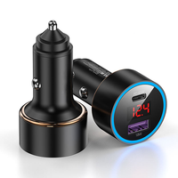 Chargeur de voiture USB C super rapide 83W PD4.0 & QC3.0 avec adaptateur Type C et écran LED, chargeur de voiture en métal pour plusieurs appareils