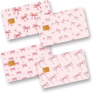 Adhesive Sticker Rectangular Removable Decorative <b>Card</b> <b>Protector</b> With Bow Pattern For Credit <b>Cards</b> Promotional Gifts Matte - Product Image 1