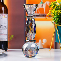 Porte-bougie en verre cristal de luxe, style nordique vintage, décoration de table, décoration romantique pour la maison, cadeau de mariage