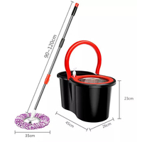 Serpillière magique rotative à 360 degrés, robuste et bon marché, avec bouteille de détergent à pression, Rotation, acier inoxydable, Rotation, serpillière en microfibre, ensemble de seaux