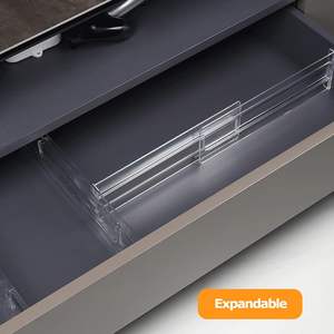 Wholesale 8 Pack Adjustable Drawer <b>Dividers</b> Set <b>Plastic</b> Drawers Separators for Clothing - Product Image 2