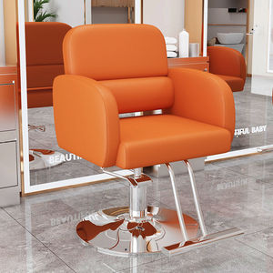 NEW Modern Barber Chair Faux <b>Leather</b> Hydraulic Adjustable Height Round Base Salon Furniture Contemporary Design - Product Image 4