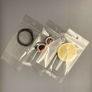 Tùy chỉnh in rõ ràng nhựa hiển thị tự dính giấy bóng kính Thẻ tiêu đề Bopp Túi OPP với Euro khe cắm treo lỗ - Product Image 3