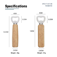Ouvre-bouteille en acier inoxydable en gros avec manche en bois, cadeaux promotionnels publicitaires, impression de logo personnalisée sur ouvre-bouteille