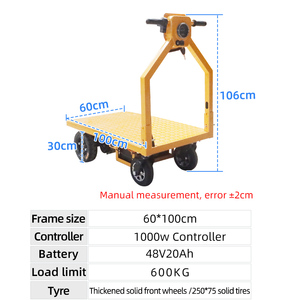 Warehouse 1000w Battery Power Electric Trolley <strong>Flat</strong> <strong>Carts</strong> Loading 600kg Cargo Brick Farm Truck Mini <strong>Cart</strong> Electric Hand Truck - Product Image 2