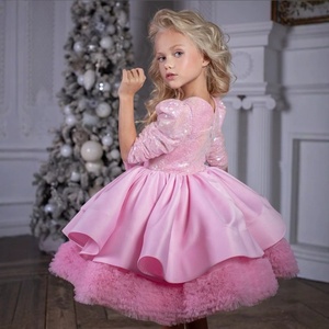 <span class=keywords><strong>Abito</strong></span> da <span class=keywords><strong>Principessa</strong></span> per Bambine con Maniche a Sbuffo e Paillettes, Vestito a Strati con Orlo Soffice per Feste di Compleanno e Spettacoli - Product Image 2