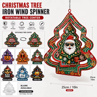 Carillon éolien en fer pour sapin de Noël, cadeau d'entreprise personnalisé, article promotionnel festif à suspendre avec projection pour magasin de détail