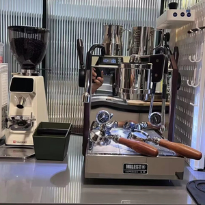 Cafetera de café expreso semiautomática comercial con caldera doble de acero inoxidable para hotel, cafetera de frijol A taza de café - Product Image 1