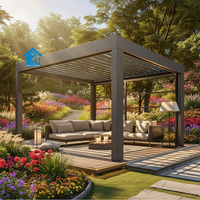 Pergola motorisée Sweet Home en aluminium et PVC, écologique, durable, avec toit rétractable à lames orientables, imperméable, protection UV