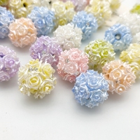 51168 nouveau Design 16mm 3D simulé Rose résine perles avec bords volants et perles scintillantes pour bijoux cordage bricolage artisanat fournitures