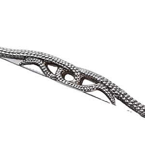 Telaio targa fissa in lega di zinco argento design serpente - Product Image 3