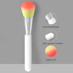 Pinceau de maquillage pour poudre libre professionnel <span class=keywords><strong>à</strong></span> <span class=keywords><strong>tête</strong></span> plate en forme d'éventail personnalisé blanc nouvel outil cosmétique unique en gros - Product Image 4