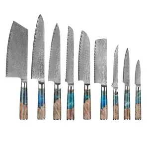 Benutzer definierter Harz griff 10 Cr15CoMoV Küche Dedicated Knife Bread Bone Paring Metzger Fleisch beil Set