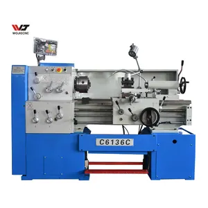 Máquina de torno Horizontal, minimáquina de torno de metal de cama plana C6136