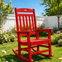 Fauteuil à bascule Adirondack en plastique imitation bois pour extérieur, jardin et véranda, faible entretien