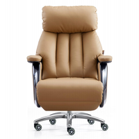 Chaise de bureau ergonomique en cuir de qualité supérieure avec réglage électrique de la hauteur, rotation à 360 degrés, pour usage domestique ou professionnel, idéale pour les cadres