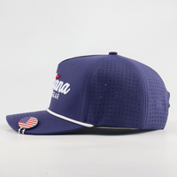 Nouvelle Casquette de Baseball Sportive de Golf pour Adulte, 5 Panneaux, 100% Polyester, avec Logo Brodé 3D Personnalisé et Trous Perforés Découpés au Laser