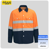 Chemise de travail 100% coton, veste de travail haute visibilité, durable, combinaison de sécurité réfléchissante pour hommes, manches longues, ventilation
