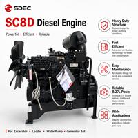 Moteur diesel SCDC Shanghai Diesel SDEC SC8D170, 136 kW, 6 cylindres, turbocompressé, pour machines de construction