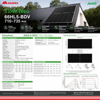 Panneau Solaire Bifacial N-Type JK 66HL5-BDV 710-735W Double Verre à Prix Avantageux pour Module Photovoltaïque Commercial et Centrale Électrique au Sol