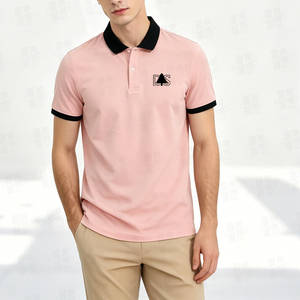 Polo de Hombre de Alta Calidad, Algodón de Lujo, Color en Contraste, Manga Corta, Transpirable, Logotipo Bordado, Diseño Personalizado - Product Image 2
