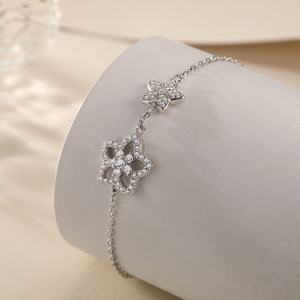 Charm Women's Rhodium Plated Zircon <b>925</b> <b>Sterling</b> <b>Silver</b> Trendy Fashion <b>Bracelet</b> for Wedding & Party Gift - Product Image 4