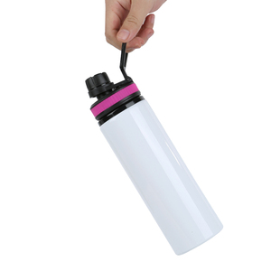 Botella de agua deportiva de verano personalizada de aluminio de 20 onzas  para niños, 2 tapas (rosa)