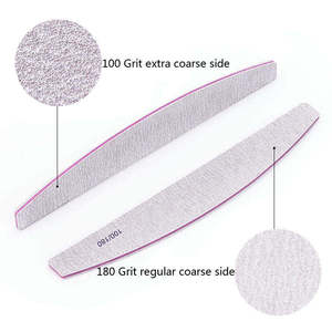 Limas de <span class=keywords><strong>Uñas</strong></span> Profesionales Lavables y Duraderas de Grano 180/100, Color Morado, Personalizables con Logotipo, Marca Privada OEM, Forma Media Luna, Diseño Zebra - Product Image 4