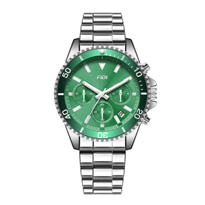 Montre à quartz pour homme FIDI FD106, lumineuse, verre trempé haute transparence, étanche 3ATM, bracelet en acier inoxydable, fermoir pliable - Product Image 4