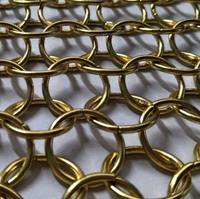 Maille de chaîne en bronze antique - Tissu décoratif en acier inoxydable à tissage uni