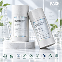 Emballage personnalisé en tube de papier pour vitamines et compléments alimentaires, boîtes cylindriques en carton avec logo OEM imprimé, vente en gros