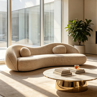 Canapé Courbé de Luxe, Design Moderne et Créatif, Canapé Artistique Haut de Gamme de Forme Irrégulière pour Villa, Manoir et Mobilier de Projet