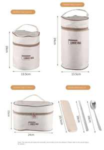 Boîte à lunch portable en acier inoxydable 304 empilable, micro-ondable, isolée, multicouche, ensemble de boîtes à lunch bento avec couverts et sac - Product Image 6