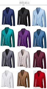 Costume Trois Pièces Haut de Gamme Jaune <span class=keywords><strong>XS</strong></span>-3XL (Veste+Gilet+Pantalon) Décontracté pour Hommes, Blazers d'Affaires/Meilleur Smoking de Mariage pour Marié - Product Image 4