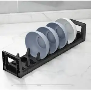 Organizador de almacenamiento de aluminio ajustable, mostrador, cajón de cocina, cuenco espacial, estante de secado de platos, instalación de tipo de pie - Product Image 1