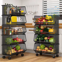 Chariot de rangement mobile multi-niveaux sur roulettes en métal au design moderne pour chambre et salle de bain