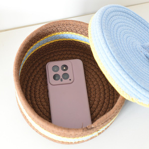 Factory Hot Sale Hand Woven Cotton Rope Baby Tote <b>Basket</b> Organizing Home Decoration - Product Image 5