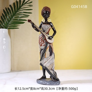 Estatua Africana Vintage, Escultura Hecha a Mano, Figuritas Afroamericanas, Dama Tribal Exótica, Obra de Arte Africana para Decoración del Hogar - Product Image 5