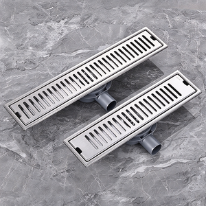 Drain de sol linéaire de <span class=keywords><strong>douche</strong></span> d'hôtel centrale rectangulaire en acier inoxydable 304 argenté brossé commercial - Product Image 3