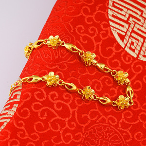 Bracelet en forme de feuille de rose, chaîne de poignet plaquée <span class=keywords><strong>or</strong></span> 24 carats, bijoux de mode pour femmes et filles - Product Image 5