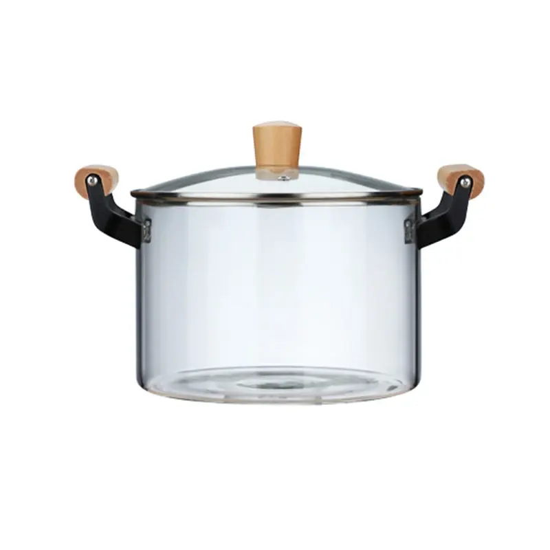 ガラススープ鍋調理鍋ハンドル付き電子レンジ対応強化ガラスボウル調理用ガラス鍋