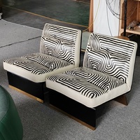 Fauteuil individuel de luxe léger de style italien, motif zèbre, pour hôtels, maisons et salons, en bois