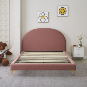 Nouveau Lit Double Rembourré Style Crème Minimaliste Italien 2025 – Cadre de Lit King Size de Luxe pour Chambre à Coucher – Mobilier de Maison - Product Image 1