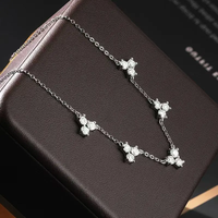 Vente en gros de colliers à maillons fins en argent 925 Moissanite avec étoile plaquée or Colliers du fabricant