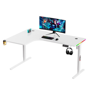 Factory Price Computer <strong>Desk</strong> Adjustable Large Electric Gaming Chair <strong>Desk</strong> <strong>White</strong> for <strong>Pc</strong> with Cup Holder - Product Image 4