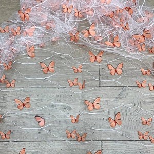 Precio al por Mayor, Tela de Encaje con Mariposas Azules en 3D, Tela de Tul con Diseño de Telaraña, Encaje Transparente para Vestidos de Novia y Manualidades - Product Image 4