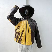 Veste thermochromique à fermeture éclair personnalisée pour hommes, grande taille, à capuche, réactive à l'eau, avec logo frontal, style Hip Hop
